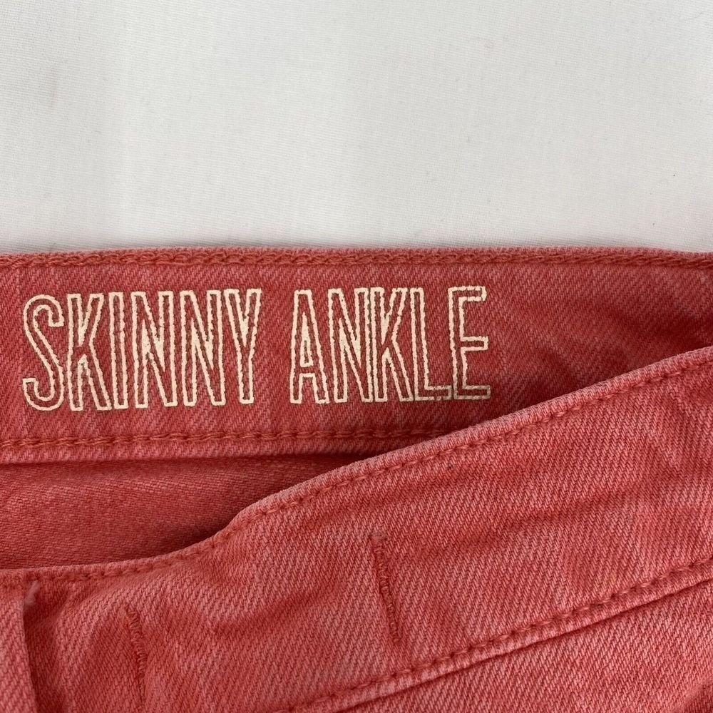 Madewell Women 27 Skinny Ankle Jeans Coral Pink Stretch Denim Mid Rise Pants - Picture 6 of 9